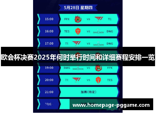 欧会杯决赛2025年何时举行时间和详细赛程安排一览 欧会杯决赛2025年何时举行时间和详细赛程安排一览